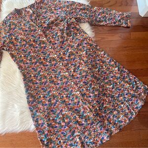 Raga Floral Shirt Dress Buttons Size 1X Plus